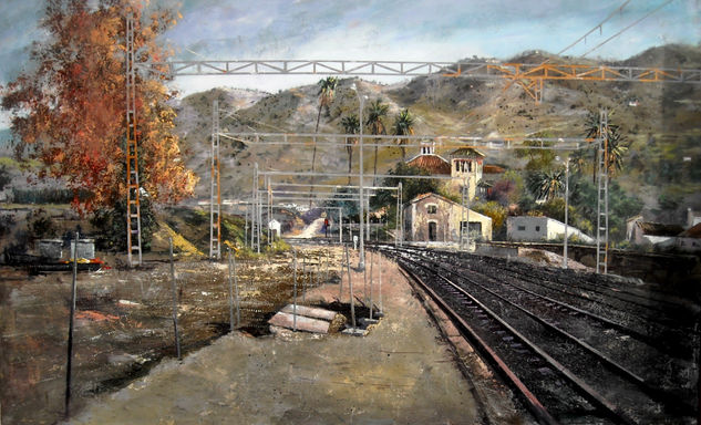 Desde la Estación  Álora. (Málaga) Oil Panel Landscaping