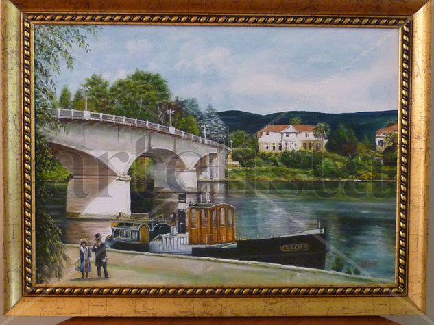 Puente Pedro de Valdivia y Casa Prochelle Oil Canvas Landscaping