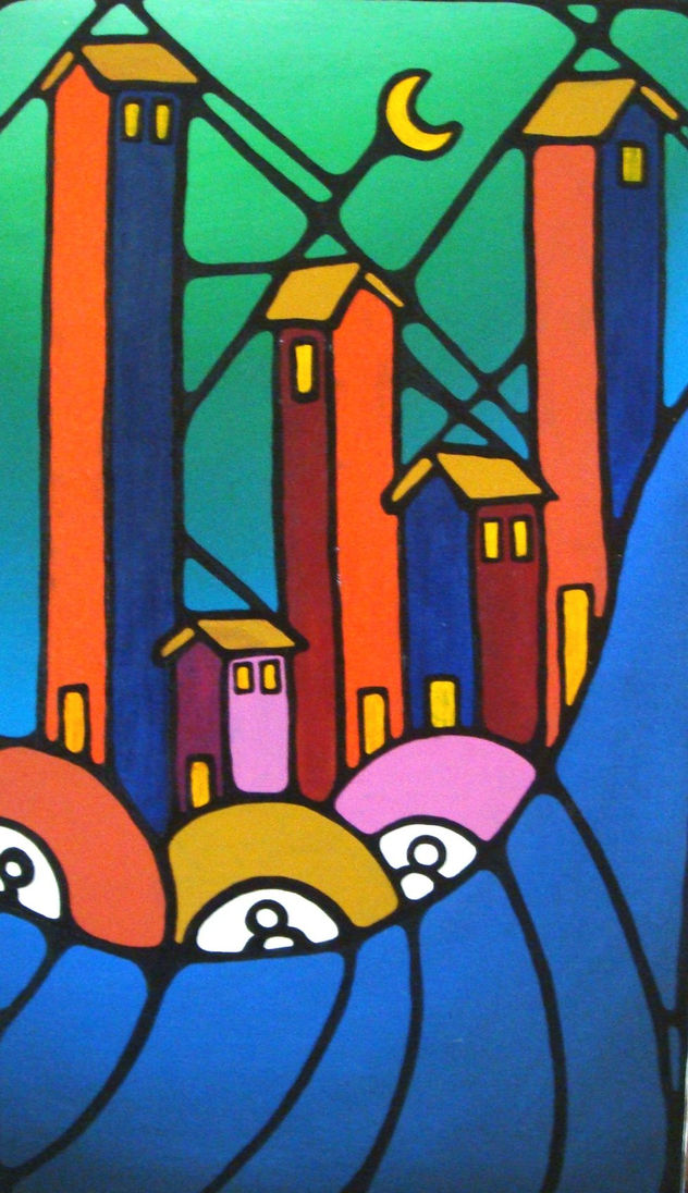 Casas largas con luna corta