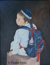 Niño en Jerusalén Oil Canvas Figure Painting