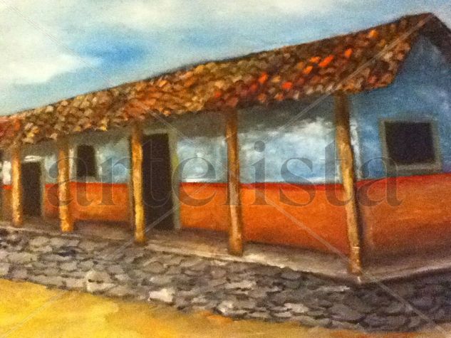 la casa en el camino Oil Canvas Landscaping