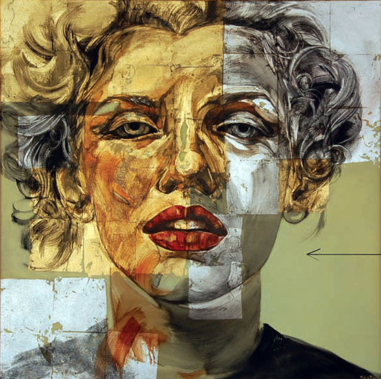 Marylin obsession. Máscara. Óleo Lienzo Retrato