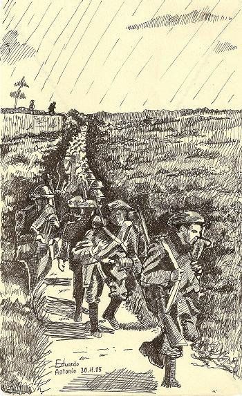 Marcha de tropas en la guerra civil española