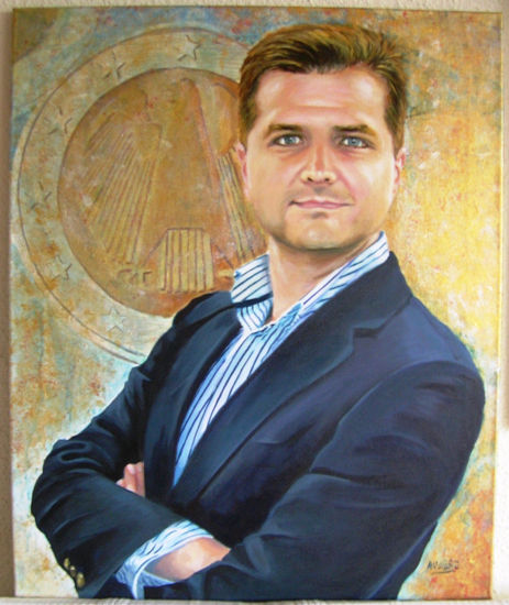 Retrato de Thomas Baumert Acrylic Canvas Portrait