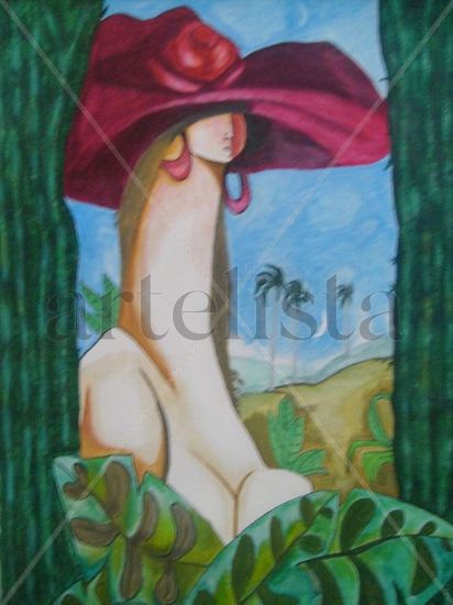 Mujer en la Campiña Óleo Lienzo Paisaje