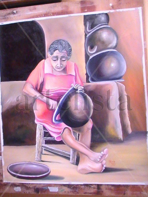 Artesana del barro negro de Guatajiagua.