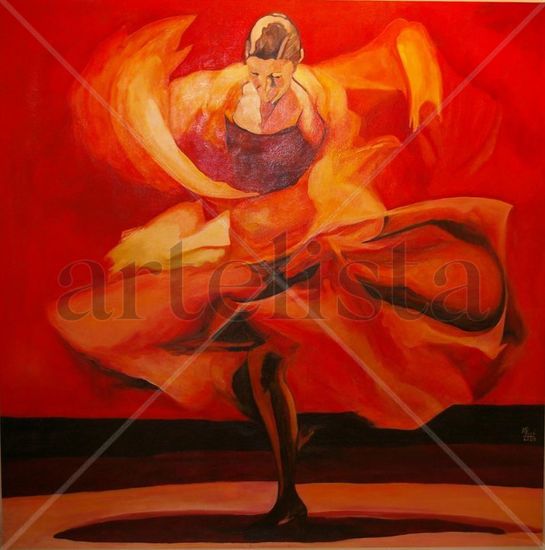 Bailaora Oil Canvas Figure Painting