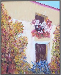 Fachada con flores
