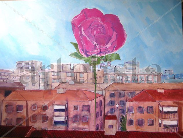 La Ciudad y la Rosa Acrylic Canvas Landscaping