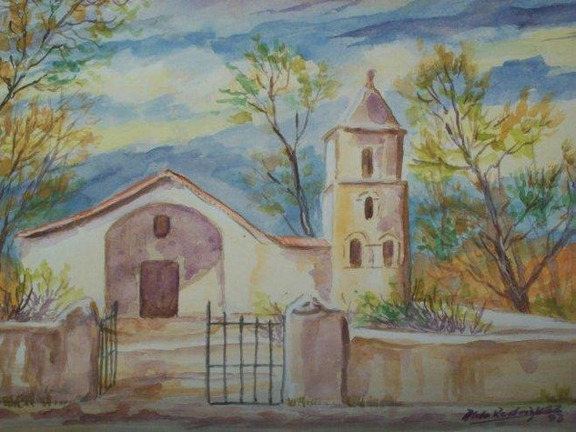 CAPILLA NORTEÑA Acuarela Papel Paisaje