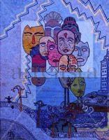 MIRADAS DEL CAMINO (INTERCULTURALIDAD) Mixed media Canvas Landscaping