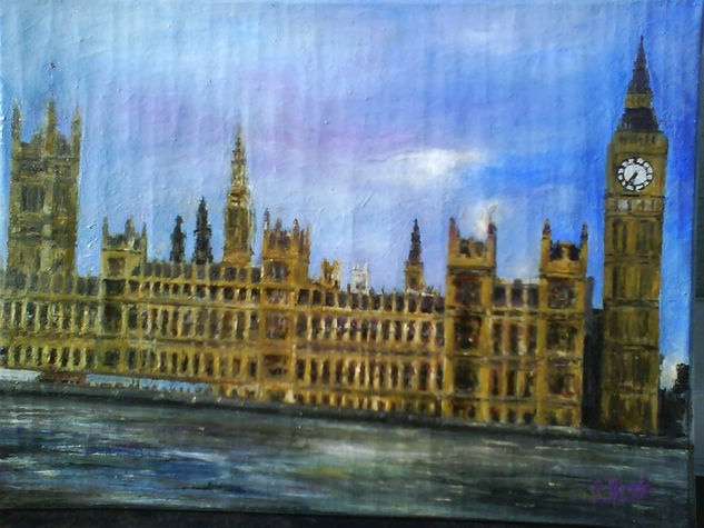 Atardecer en Westminster Óleo Lienzo Paisaje