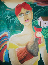 Campesina con Gallo