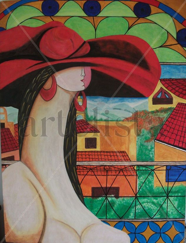 Mujer de época y su pueblo