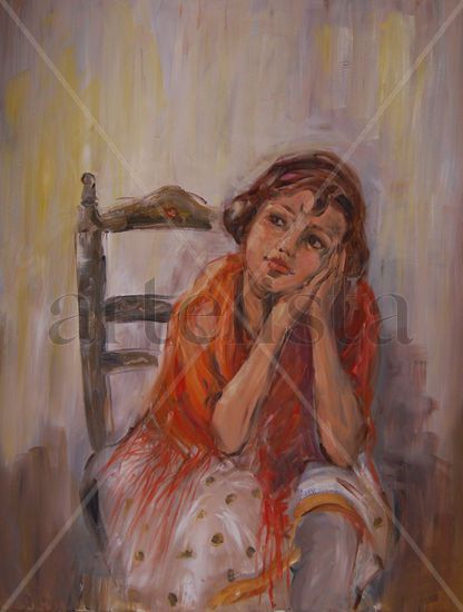 Aurora la soñadora Óleo Lienzo Retrato