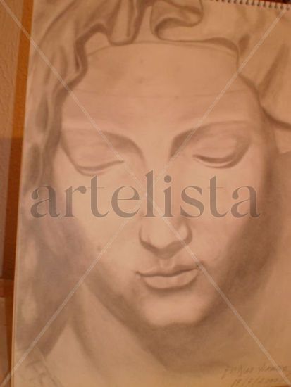 "Rostro Piedad de Miguel Angel" Pencil