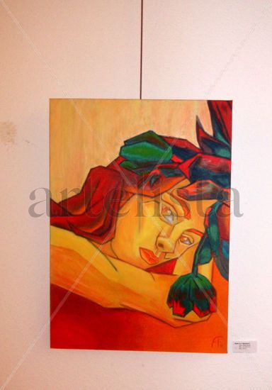 Mujer con tulipanes II Oil Canvas Nude Paintings