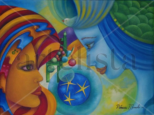 COSMIC LADY Oil Canvas Figure Painting