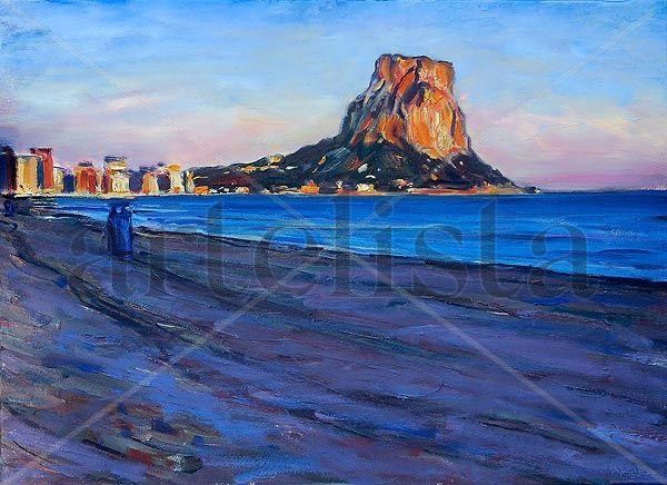 atardecer hivernal en Calpe Oil Canvas Landscaping