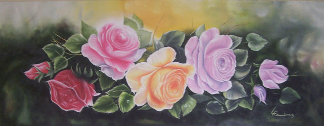 rosas vallecaucanas Oil Canvas Landscaping