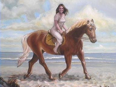 cabalgando por la manana Oil Canvas