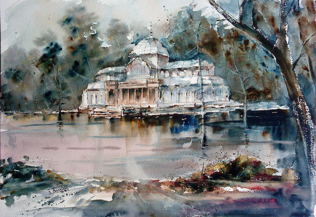 Palacio de Cristal (Madrid) Watercolour Paper Landscaping