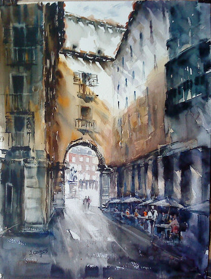 Plaza Mayor - Madrid Watercolour Paper Landscaping