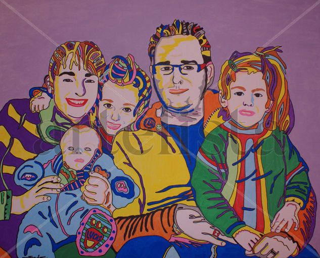 javirulo-family Felt-tip pen Canvas Portrait