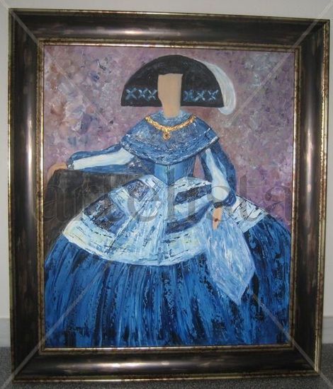 Menina en azul Oil Canvas Others