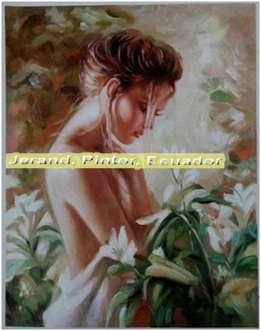 CHICA JARDIN 2 Oil Canvas Nude Paintings