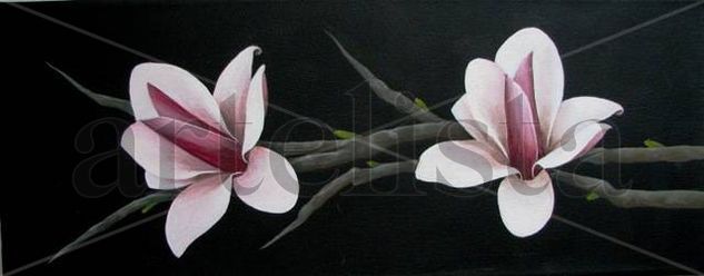 Tulipán Japonés Acrylic Canvas Floral Painting