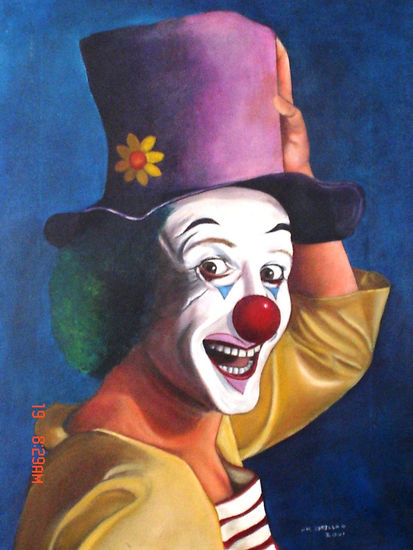 payaso Óleo Lienzo Retrato