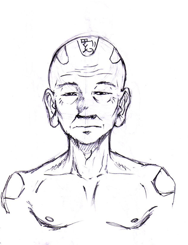diseño de cara de viejo oriental