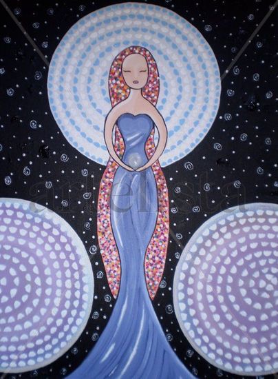 DIOSA LUNA Acrylic Canvas Figure Painting