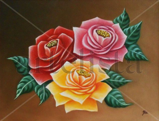 Rosas 3 Oil Canvas Floral Painting