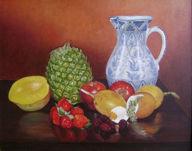 bodegon con fresas Oil Canvas Still Life Paintings