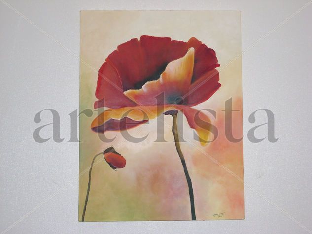 La FLOR Oil Textile Floral Painting