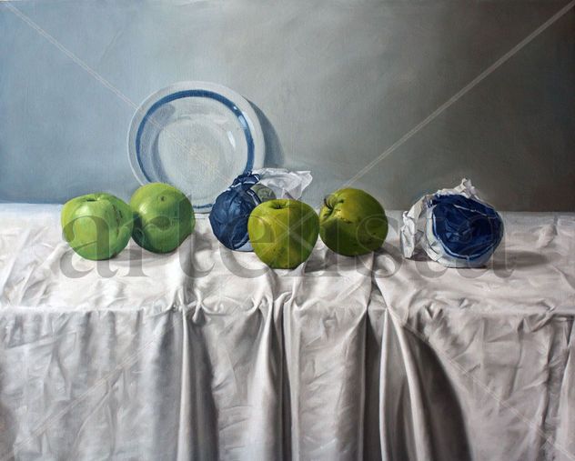 naturaleza muerta con manzanas