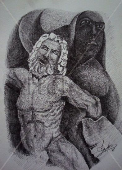 ENFRENTAMIENTO (COMPOSICION) Pencil (Black) Paper Figure Painting