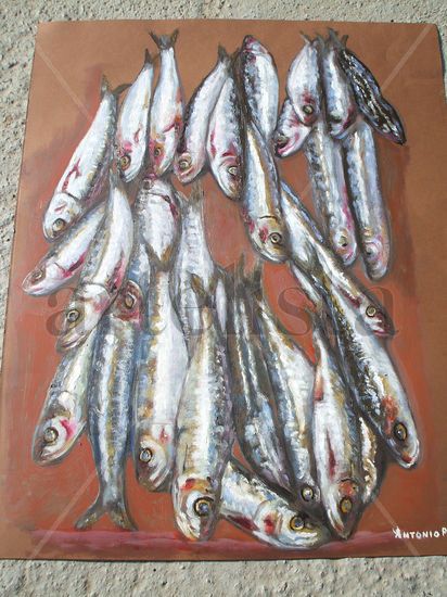 SARDINAS COMPLETAS Oil Paper Still Life Paintings