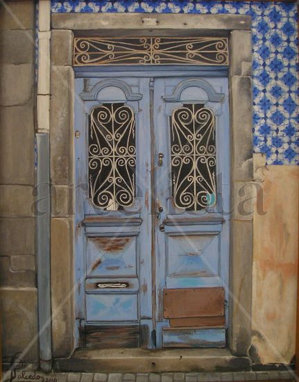 Puerta en Lisboa Oil Canvas Landscaping