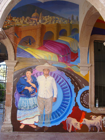 Mural sobre La Piedad de Cavadas Michoacán(Fragmento) 