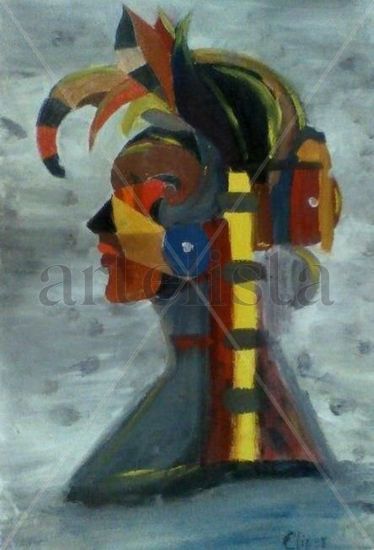 azteka Oil Paper Figure Painting