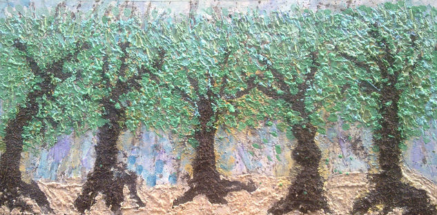 Bosque de olivos Mixed media Canvas Landscaping