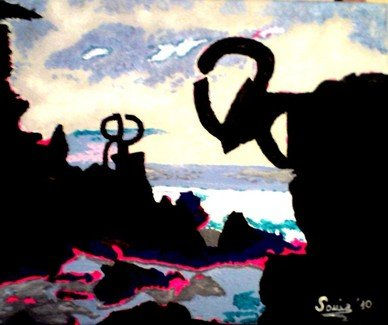 El peine de los vientos Acrylic Canvas Landscaping