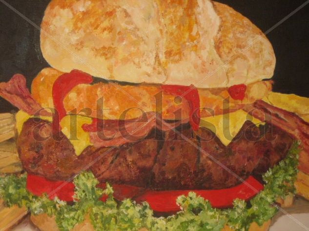 Hamburguesa Oil Canvas Still Life Paintings