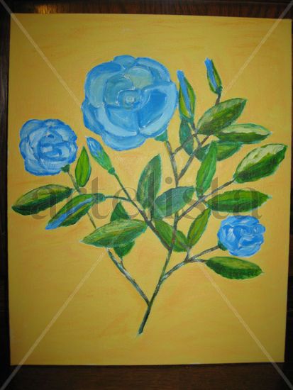 Rosas azules Oil Canvas Landscaping