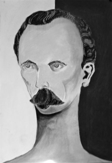 Jose Marti en blanco y negro Pastel Card Portrait