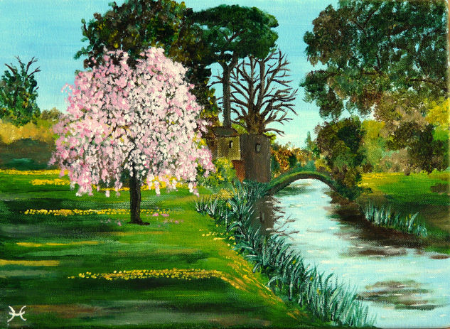 El jardín de la ninfa Oil Canvas Landscaping