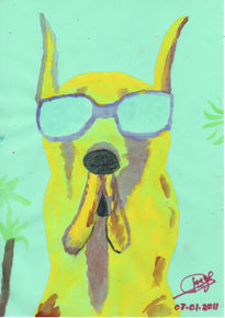 Perro con gafas
